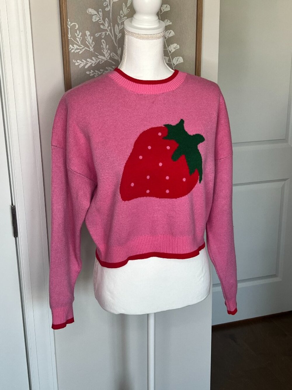 Womens Pullover Sweater With Strawberry